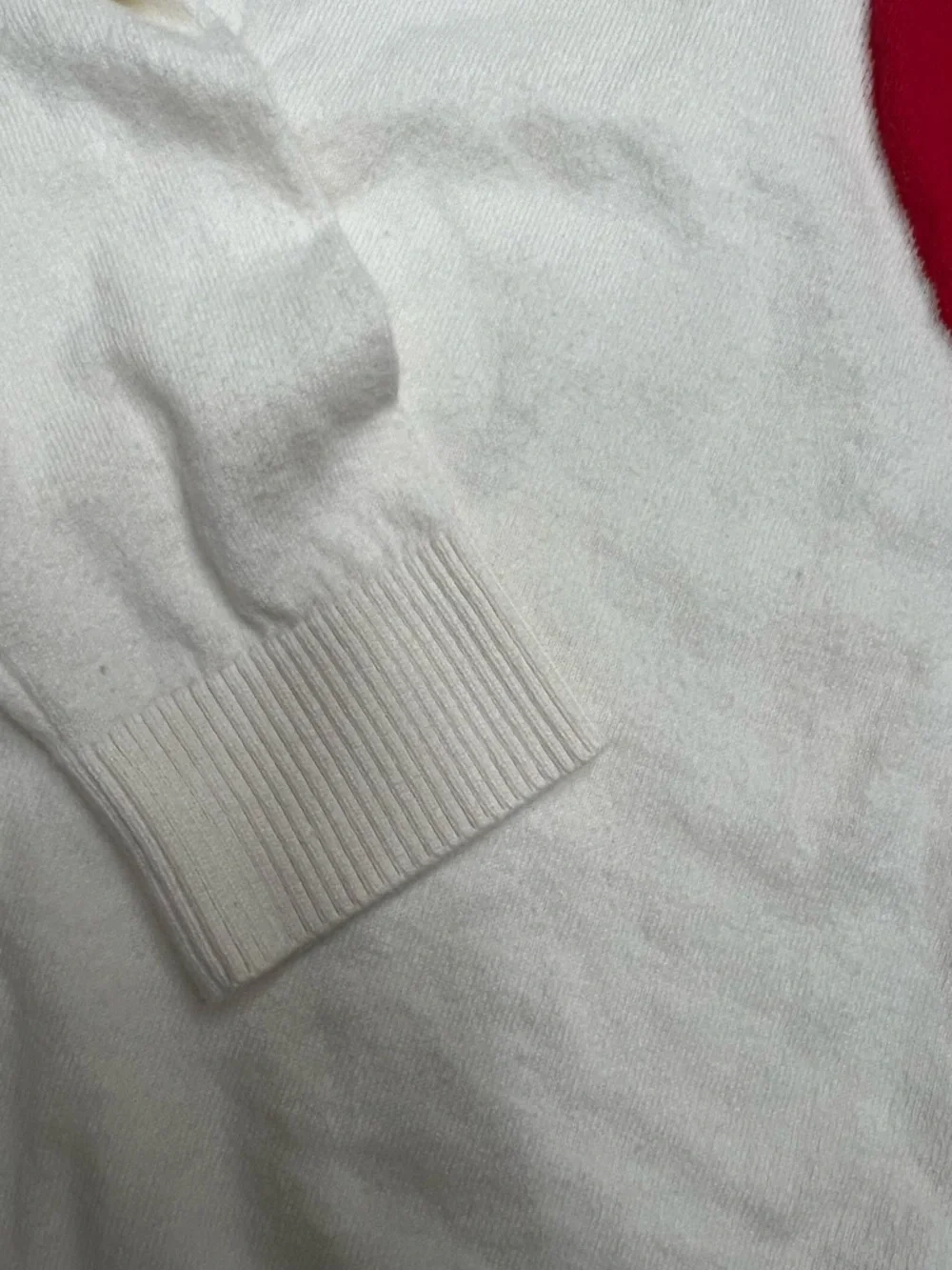 Talbots Cream Sweater with Red Heart and Navy Stripes - Picture 9 of 9